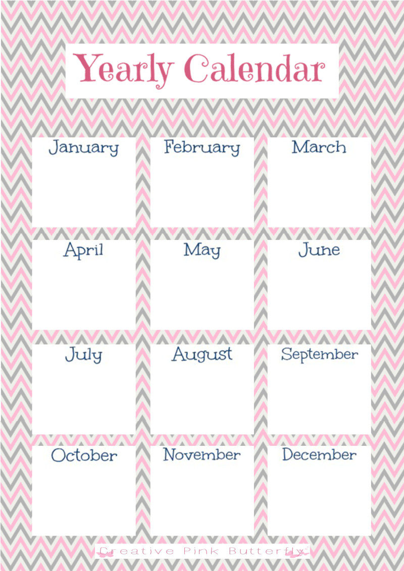 1 Year Calendar Creative Pink Butterfly 1 Year Calendar Creative Pink Butterfly