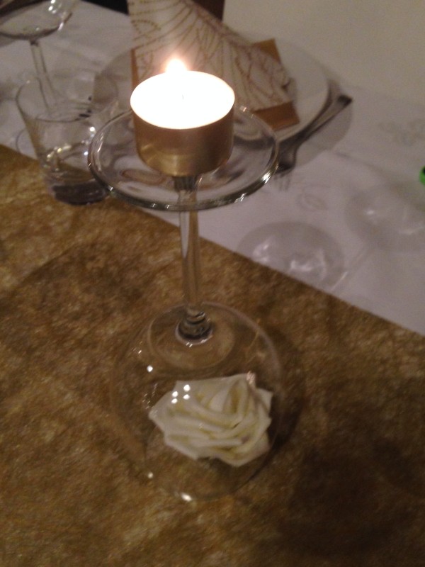 Gold and Champagne Party - DIY candle holder