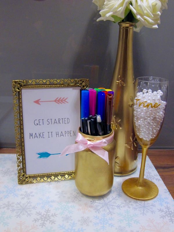 Gold Sprayed Pencil Holder