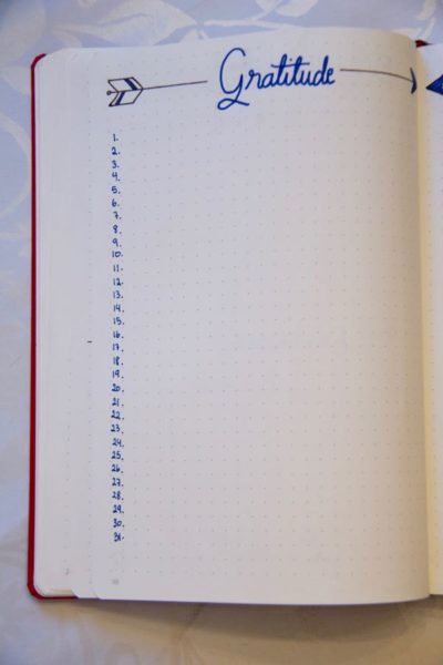 gratitude tracker bullet journal