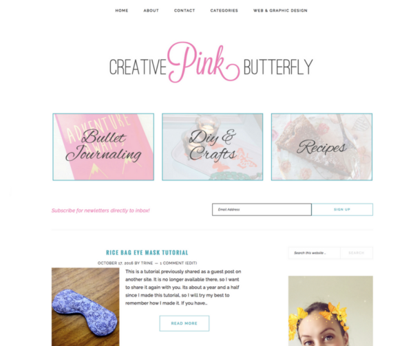 Blog Design - Creative Pink Butterfly