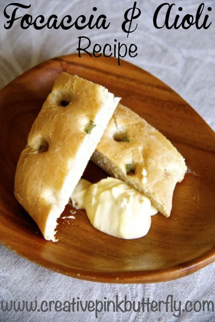 Focaccia Bread with Rosemary & Sea Salt and Aioli Dip